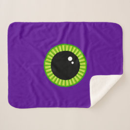 Cobertor Sherpa Olho Verde Engraçado e Monstro Roxo
