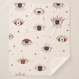Cobertor Sherpa Olhos Desenhados À Mão Padrão Místico Sem Olhos. M