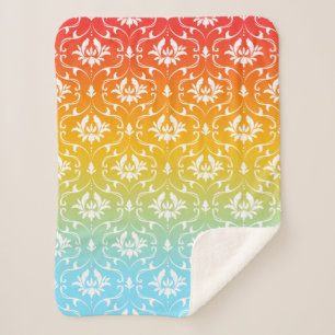 Cobertor Sherpa Ombre com Damask