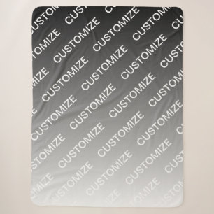 Cobertor Sherpa Ombre de cor variável e padrão de texto