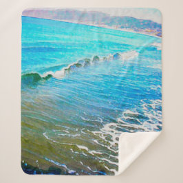 Cobertor Sherpa Ondas de Aquarela 