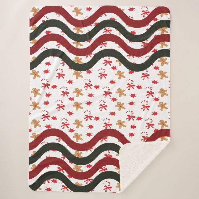 Cobertor Sherpa Ondas de Natal  (Frente)