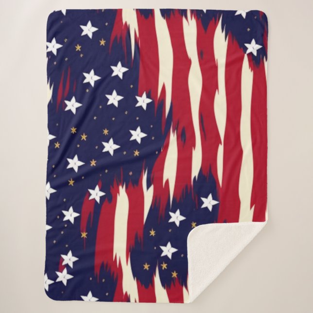 Cobertor Sherpa Ondas Patriotas (Frente)