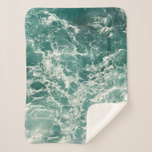 Cobertor Sherpa Ondas Verdes Azuis