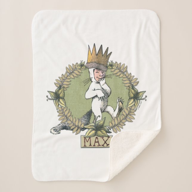 Cobertor Sherpa Onde Vivem os Monstros | Crachá do Max (Frente)