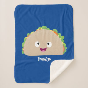Cobertor Sherpa Óptica ilustração do desenho animado do taco fe