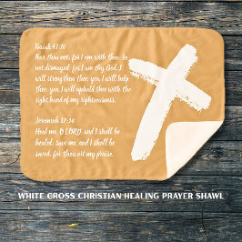 Cobertor Sherpa Oração para a cura na cruz branca Shawl