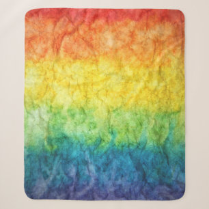 Cobertor Sherpa Orange green and blue abstract painting
