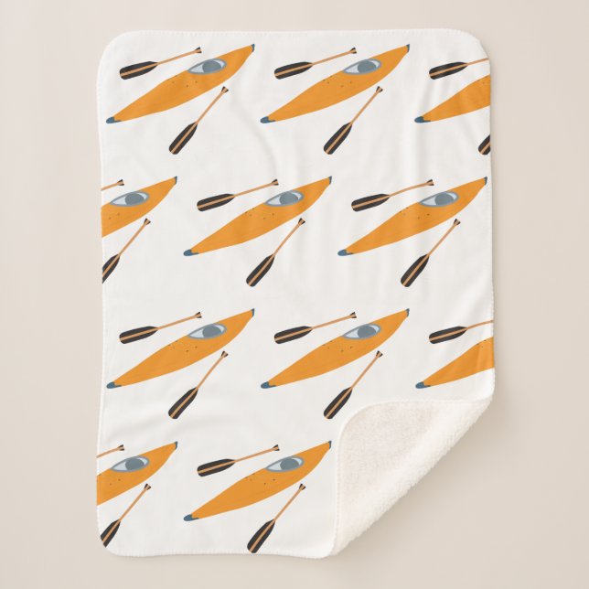 Cobertor Sherpa Orange Kayak com Oars (Frente)