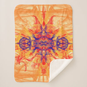 Cobertor Sherpa ORANGE SMOKE - Arte Fractal - Sherpa Blanket