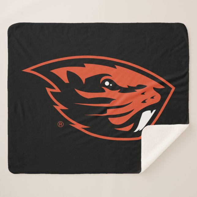 Cobertor Sherpa Oregon State Beavers | Cabeça de castor (Frente (Horizontal))