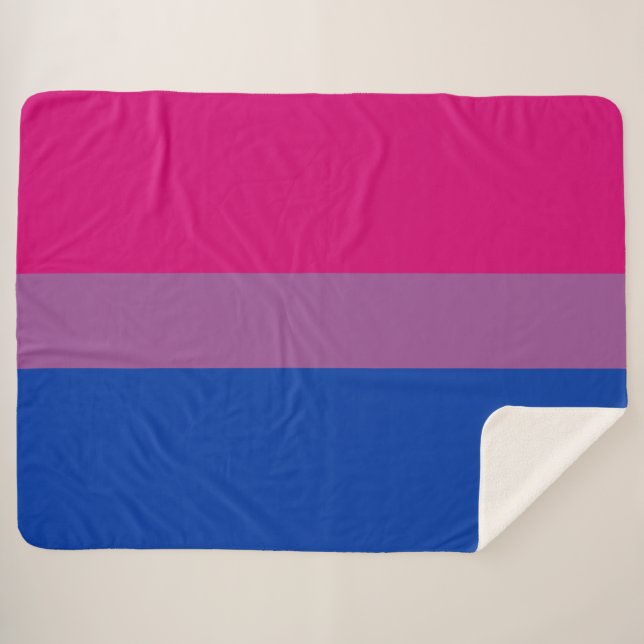 Cobertor Sherpa Orgulho Bissexual (Bandeira Bi) (Frente (Horizontal))