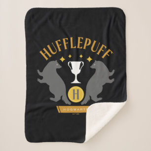 Cobertor Sherpa Orgulho da Casa HUFFLEPUFF™ Gráfico de Texugo e Ta