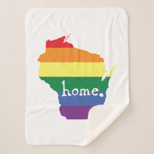 Cobertor Sherpa Orgulho gay de Wisconsin Mapa do lar