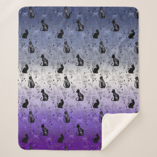 Cobertor Sherpa Orgulho Lésbica Butch Gato Preto - Mística Witchy