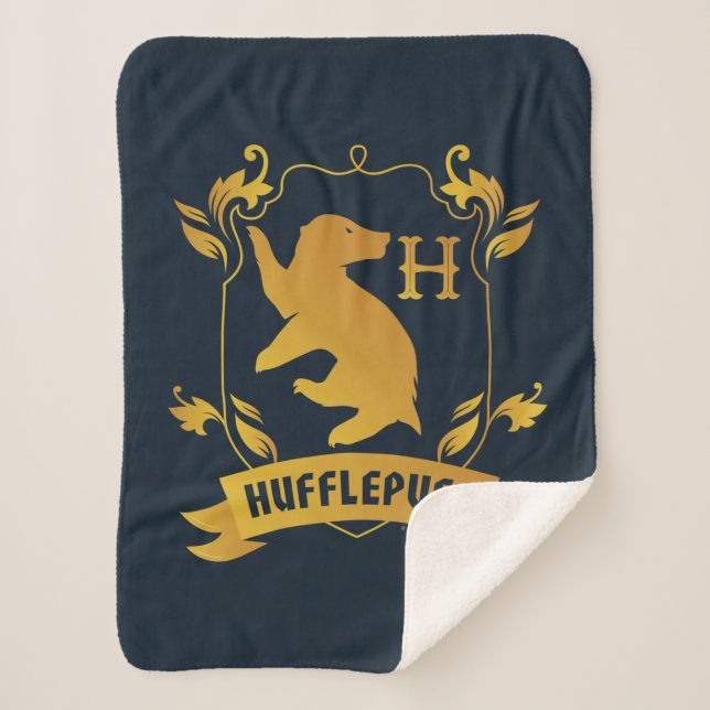 Cobertor Sherpa Ornamentado HUFFLUFF™ House Crest (Frente)