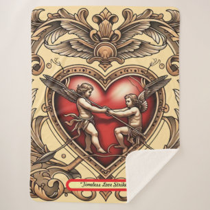Cobertor Sherpa "Ornamentado Vintage Cupid"