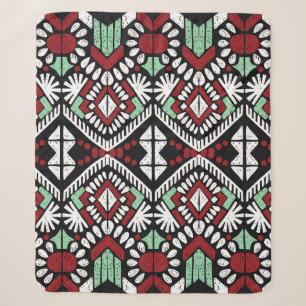 Cobertor Sherpa Ornamento geométrico do folclore Ikat. Tribal Ét