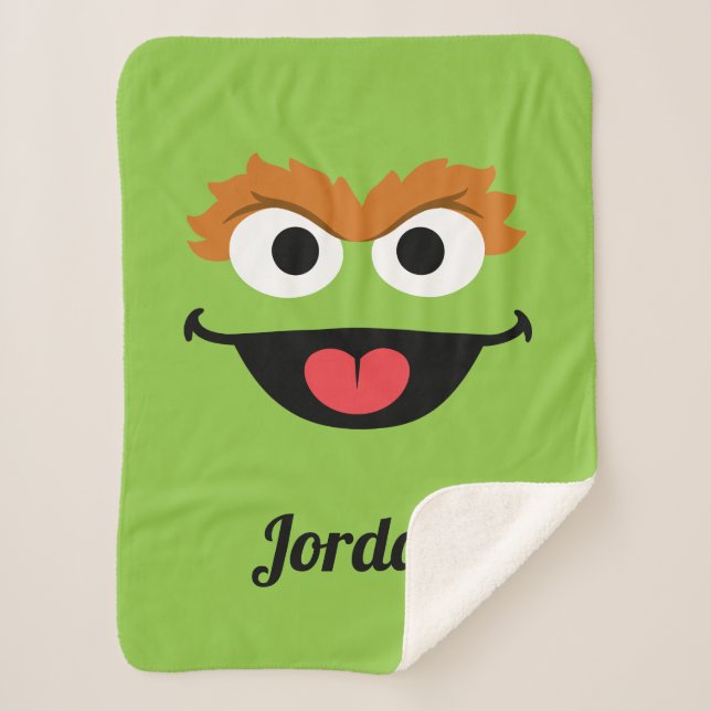 Cobertor Sherpa Oscar Face Art | adicione seu nome (Frente)