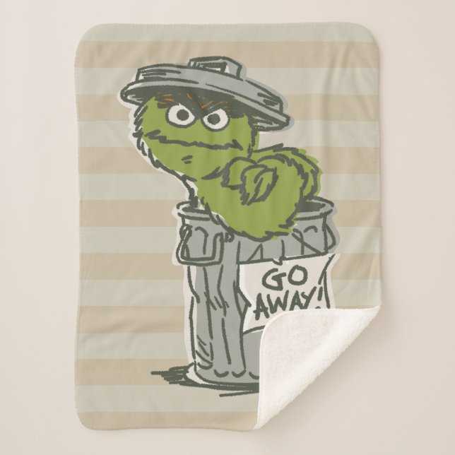Cobertor Sherpa Oscar, o Grouch Vintage (Frente)