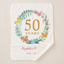 ouro de 50 anos Floral Butterfly Wreath