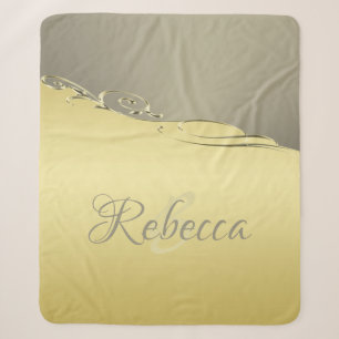 Cobertor Sherpa Ouro de luxo decorativo em ouro e prata