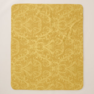 Cobertor Sherpa Ouro de luxo Floral: Papel de parede sem costura