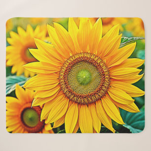 Cobertor Sherpa Ouro Sunflower Field Serenity Design