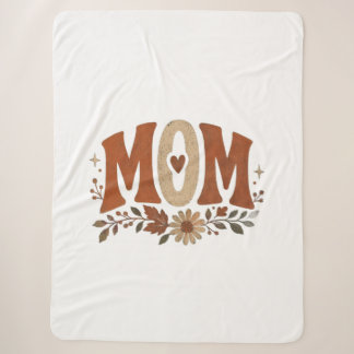 Cobertor Sherpa Outono Mãe Boho Floral Terracota Retro Terroso Sel