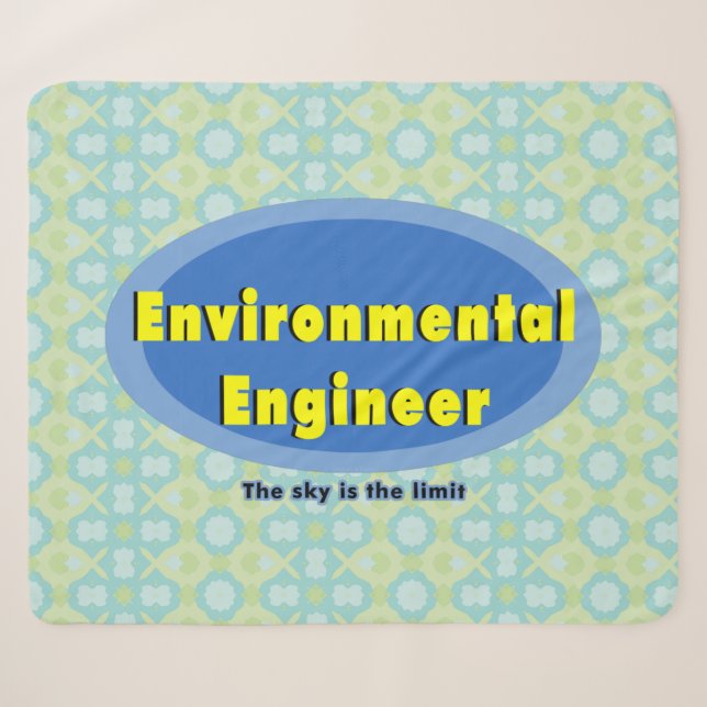 Cobertor Sherpa Oval Azul do Engenheiro Ambiental (Frente (Horizontal))