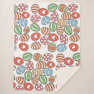 Cobertor Sherpa Ovos Coloridos de Páscoa