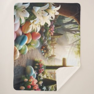 Cobertor Sherpa Ovos/Páscoa/Lilly