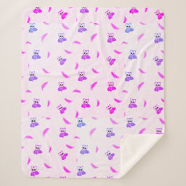 Cobertor Sherpa Owl & Feather