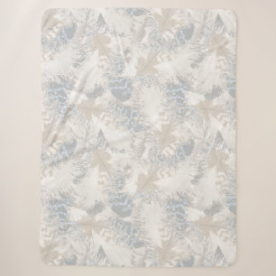 Cobertor Sherpa owl Feathers, gray, beige and blue, bird, light,