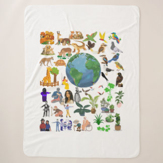 Cobertor Sherpa Pacote de Clipart Planeta Terra e Biodiversidade -