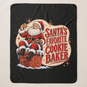 Cobertor Sherpa Padeiro de Biscoitos Favorito do Papai Noel Natal 