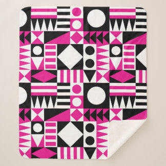 Cobertor Sherpa Padrão abstrato moderno do século médio.