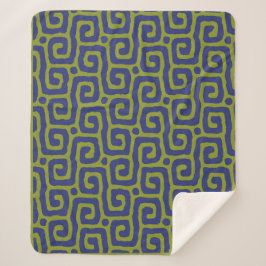 Cobertor Sherpa Padrão abstrato verde e azul elegante
