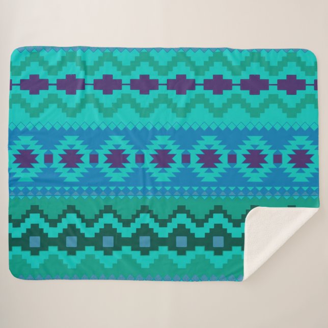 Cobertor Sherpa Padrão Aztec (Frente (Horizontal))
