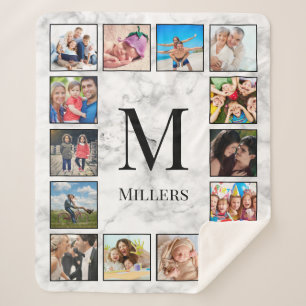 Cobertor Sherpa Padrão Branco da Pedra Marble