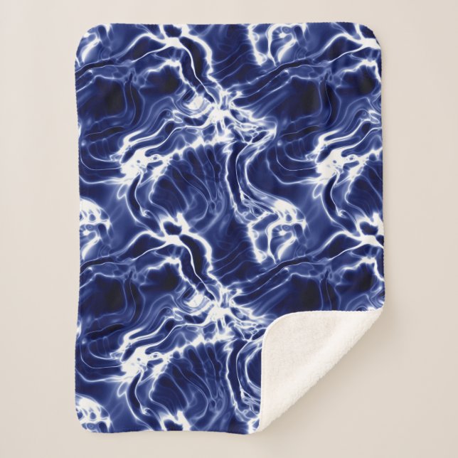 Cobertor Sherpa Padrão brilhante azul (Frente)