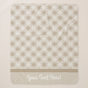 Cobertor Sherpa Padrão Brilhante De Tan Winter White Snowflake