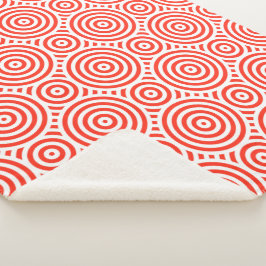 Cobertor Sherpa Padrão circular aninhado laranja e branco