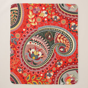 Cobertor Sherpa Padrão Colorida Paisley Indian Seamless