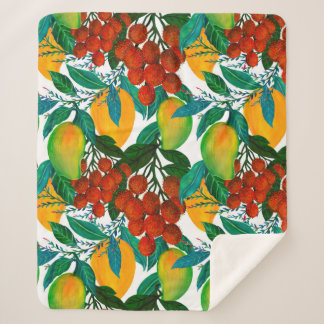 Cobertor Sherpa Padrão constante com manga exótica fresca brilhant