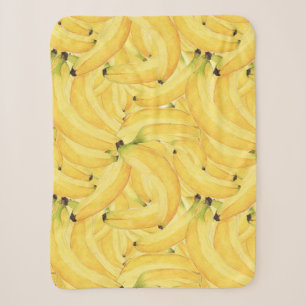 Cobertor Sherpa Padrão contínuo de aquarela de cacho de banana tro