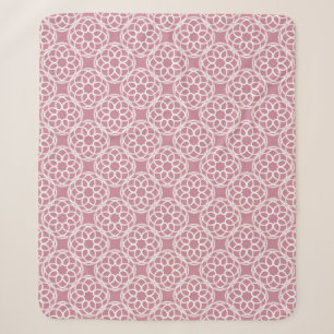 Cobertor Sherpa Padrão contínuo geométrico branco rosa