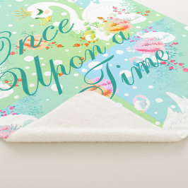 Cobertor Sherpa Padrão da Princesa Cisne Personalizado "Era Uma Ve