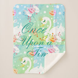 Cobertor Sherpa Padrão da Princesa Cisne Personalizado "Era Uma Ve