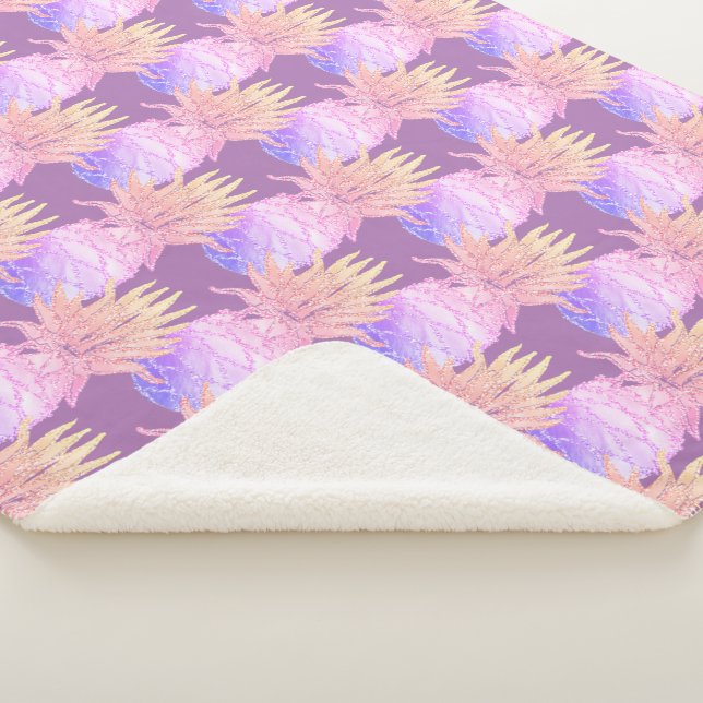 Cobertor Sherpa Padrão de abacaxi divertido (3/4)